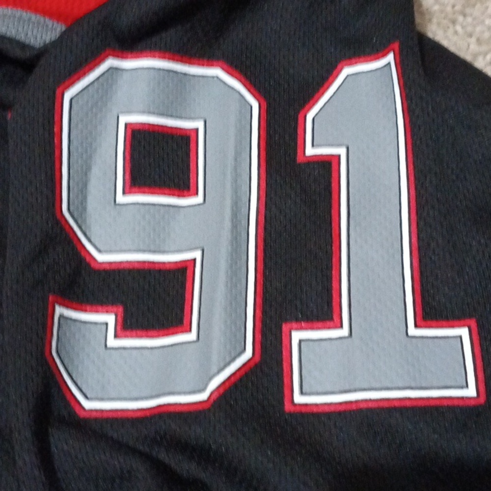 NWT Marvel Deadpool Red, Black and Gray Long Sleeve Hockey Style Jersey - Picture 3 of 8